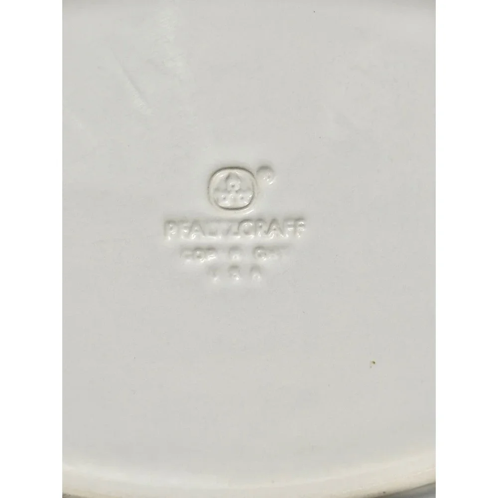 Vintage Pfaltzgraff Stratus White Oval Serving Platter Embossed USA Stoneware